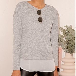 Lulu’s Keep Me Company Grey Sweater Top